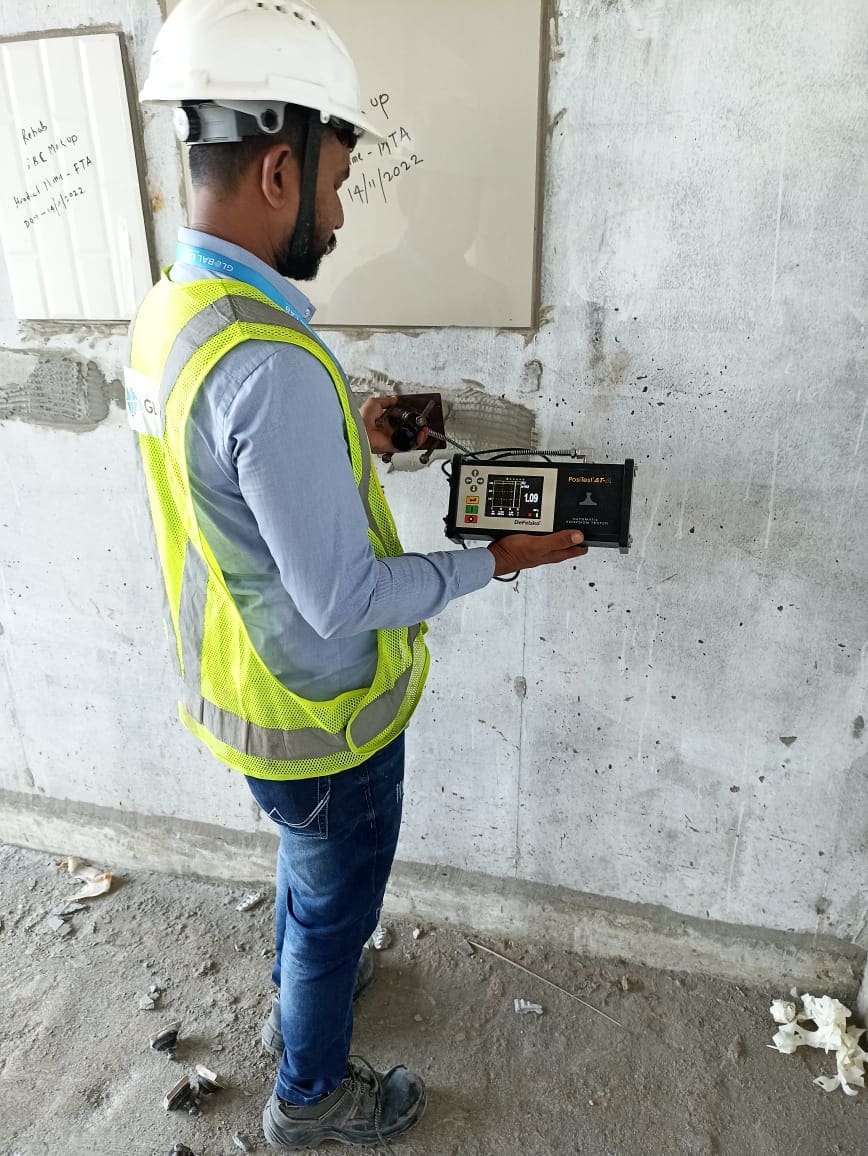 Pull-Off Adhesion Strength of Bonding Layer on Concrete